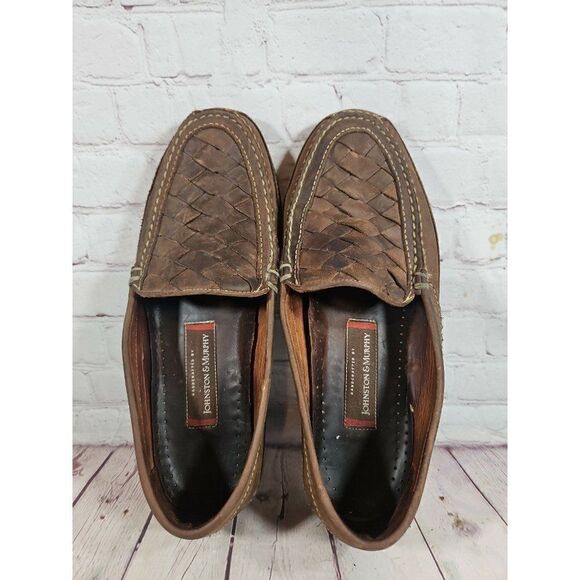 Johnston & Murphy Trevitt Woven Venetian Leather Loafers Men's Size 11.5 - Picture 5 of 8